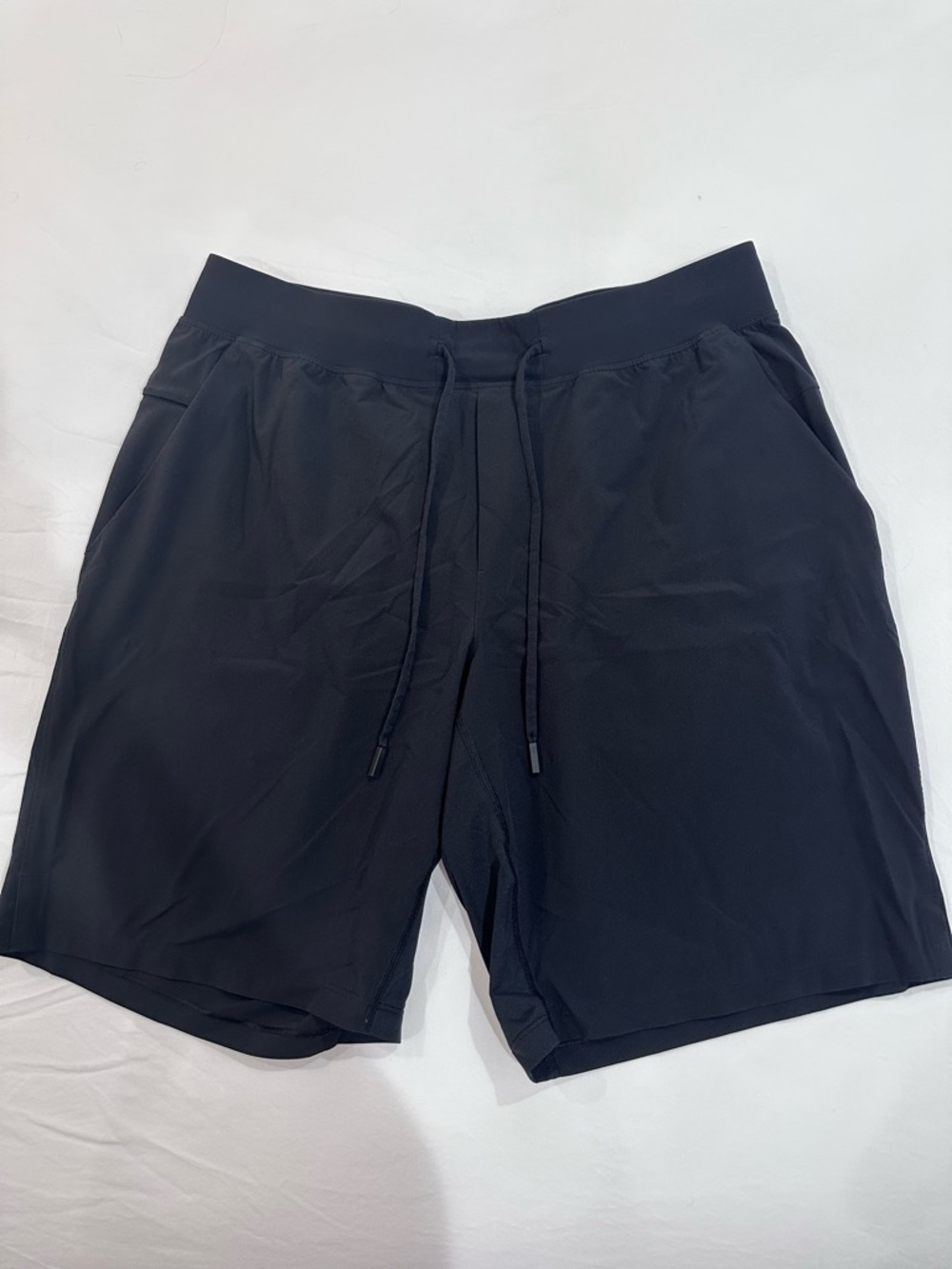 lululemon athletica Men's Black Athletic Drawstring Shorts-9 inch inseam